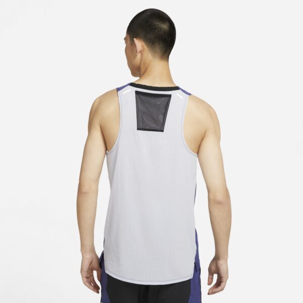 Nike Men's Dri-FIT Rise 365 Trail Tank - Ghost/Dk Purple Dust/Reflective Silver - Image 2