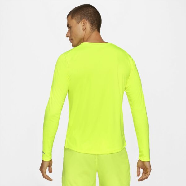 Nike Men's Dri-FIT Miler Long Sleeve - Volt/Reflective Silver - Image 2
