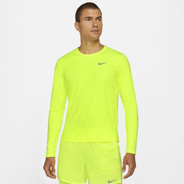 Nike Men's Dri-FIT Miler Long Sleeve - Volt/Reflective Silver