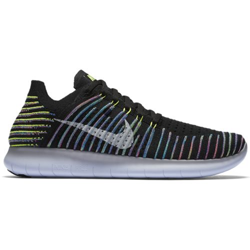 Nike Men's Free RN Flyknit Black/White/Volt/Blue - Running