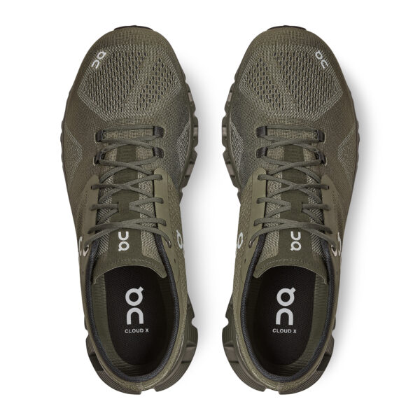 On Running Men's Cloud X - Olive/Fire - Image 4