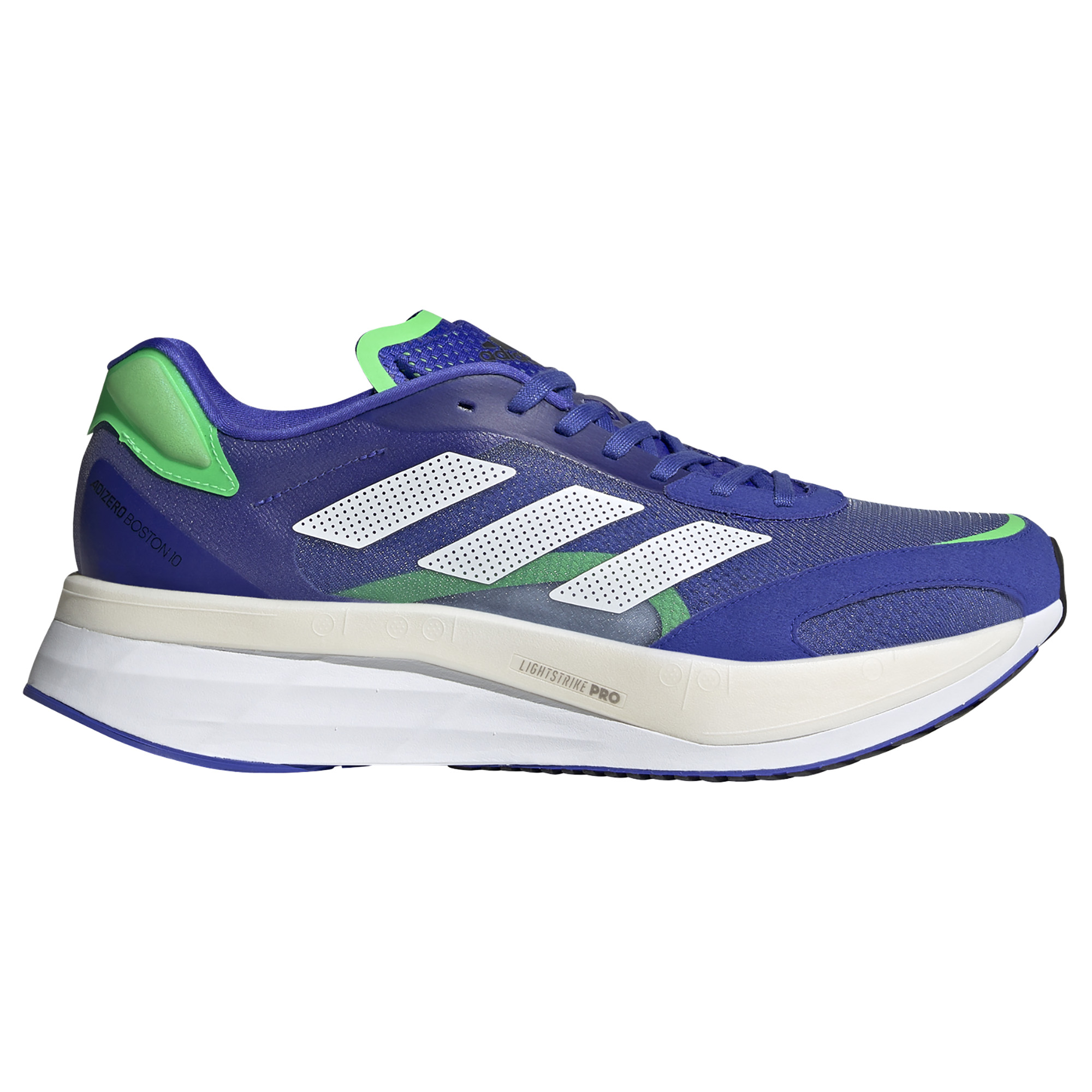 adidas Men s adizero Boston 10 Sonic Ink Ftwr White Screaming Green Running Bath