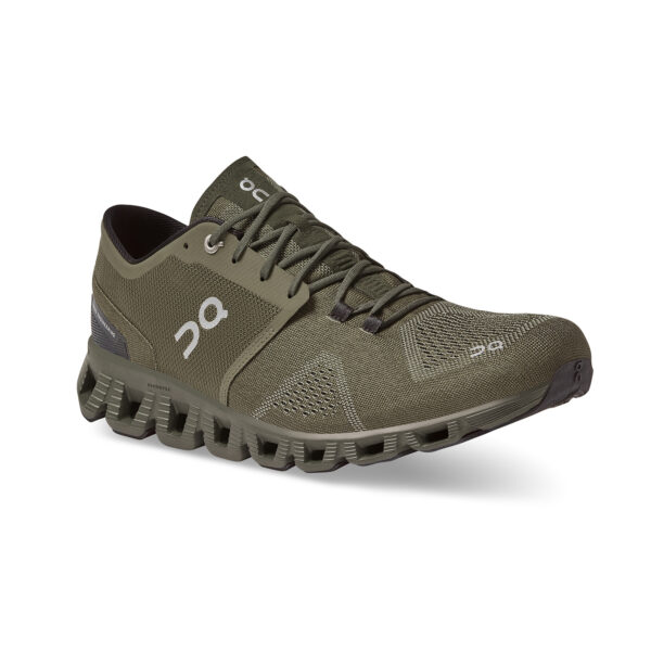 On Running Men's Cloud X - Olive/Fire - Image 3