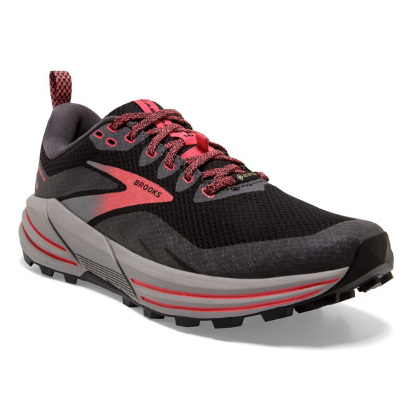 Brooks Women's Cascadia 16 GTX - Black/Blackened Pearl/Coral - Image 3