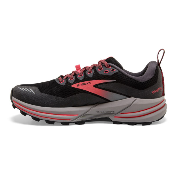 Brooks Women's Cascadia 16 GTX - Black/Blackened Pearl/Coral - Image 2