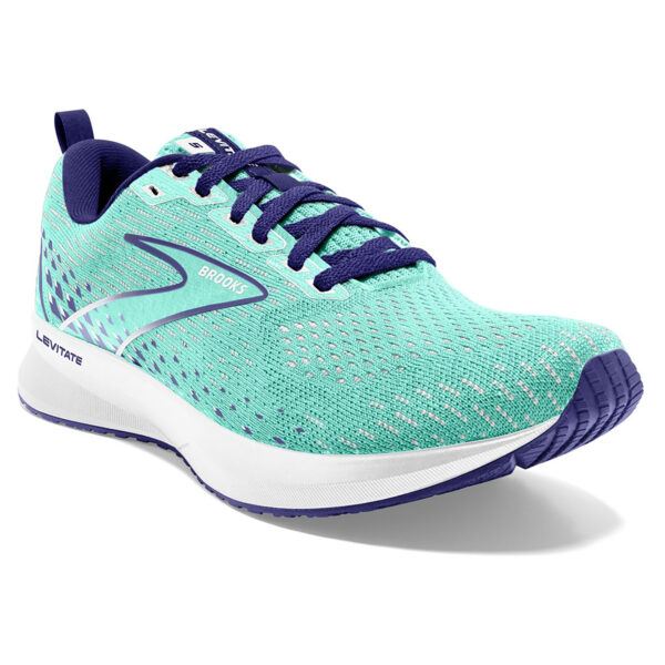 Brooks Women's Levitate 5 - Yucca/Navy Blue/White - Image 3
