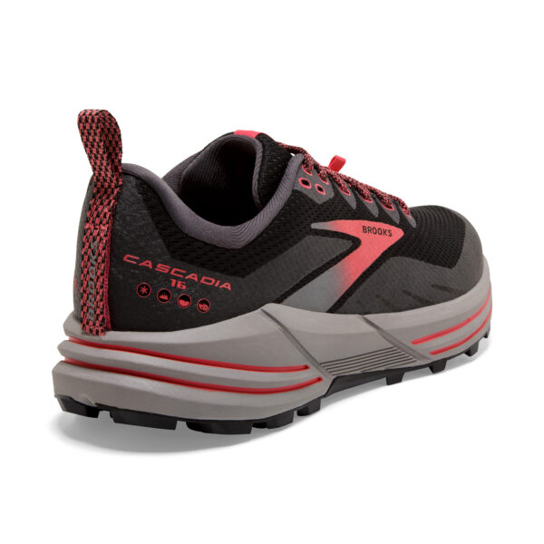 Brooks Women's Cascadia 16 GTX - Black/Blackened Pearl/Coral - Image 4