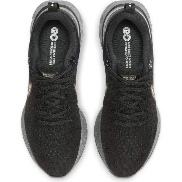 Nike Men's React Infinity Run Flyknit 2 - Black/Metallic Gold/Smoke Grey/Grey Fog - Image 4