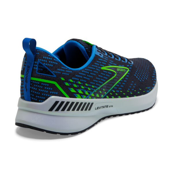 Brooks Men's Levitate GTS 5 - India Ink/Blue/Green Gecko - Image 3