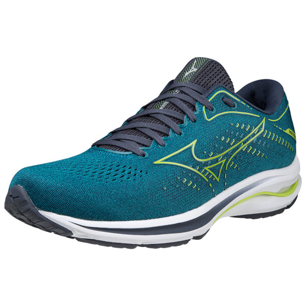 Mizuno Men's Wave Rider 25 - Harbor Blue/Lime Green/India Ink - Image 3