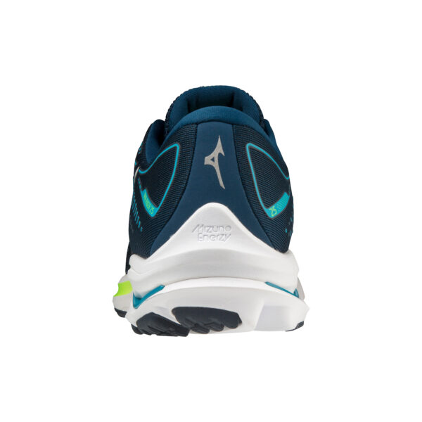 Mizuno Men's Wave Rider 25 - Gibraltar Sea/White/Green Gecko - Image 4
