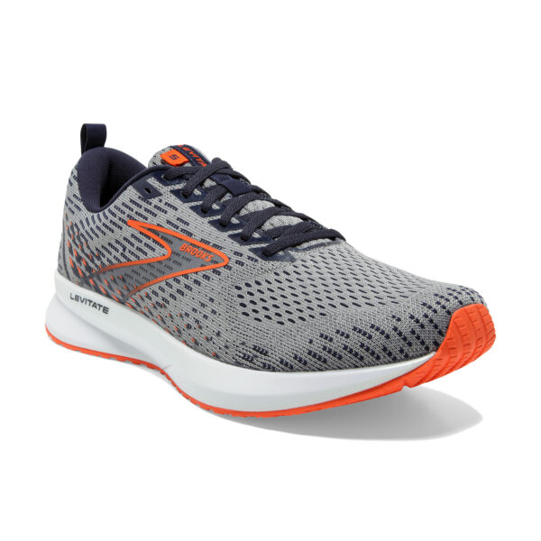 Brooks Men's Levitate 5 - Grey/Peacoat/Flame - Image 3