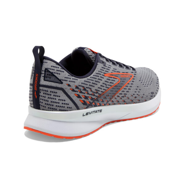 Brooks Men's Levitate 5 - Grey/Peacoat/Flame - Image 4