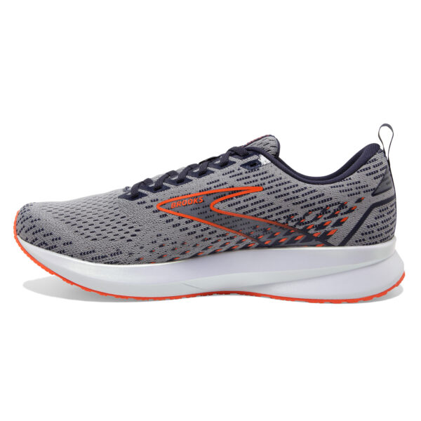 Brooks Men's Levitate 5 - Grey/Peacoat/Flame - Image 2