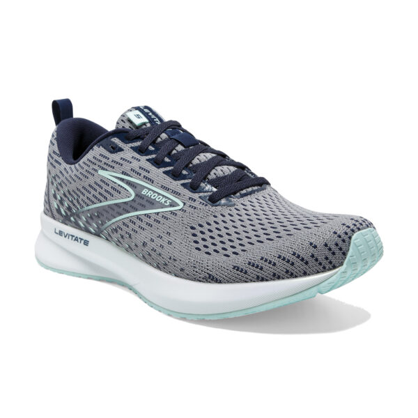 Brooks Women's Levitate 5 - Grey/Peacoat/Blue Light - Image 3
