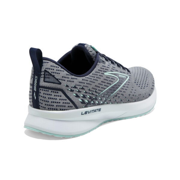 Brooks Women's Levitate 5 - Grey/Peacoat/Blue Light - Image 4