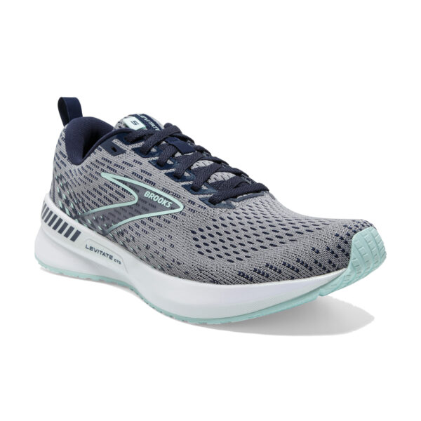 Brooks Women's Levitate GTS 5 - Grey/Peacoat/Blue Light - Image 2