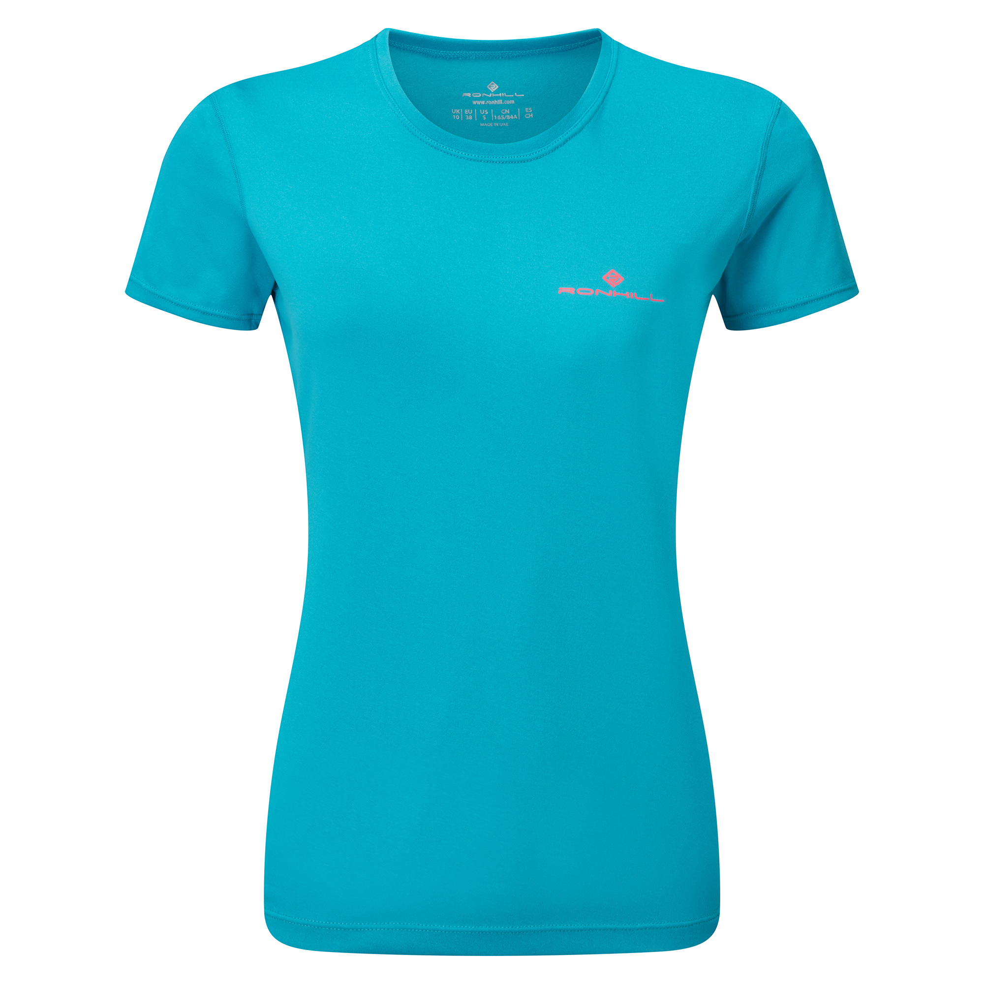 Ronhill Women's Core S/S Tee - Azure/Hot Pink