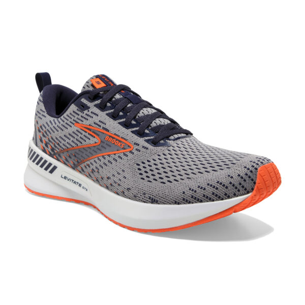 Brooks Men's Levitate GTS 5 - Grey/Peacoat/Flame - Image 3