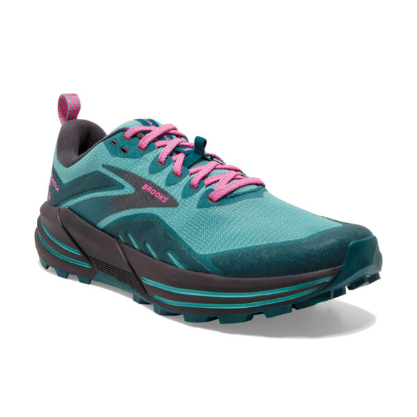 Brooks Women's Cascadia 16 - Porcelain/Blue Coral/Pink - Image 2