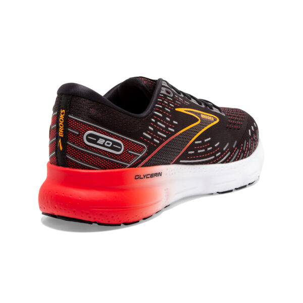 Brooks Men's Glycerin 20 - Black/Blackened Pearl/Fiery Red - Image 4