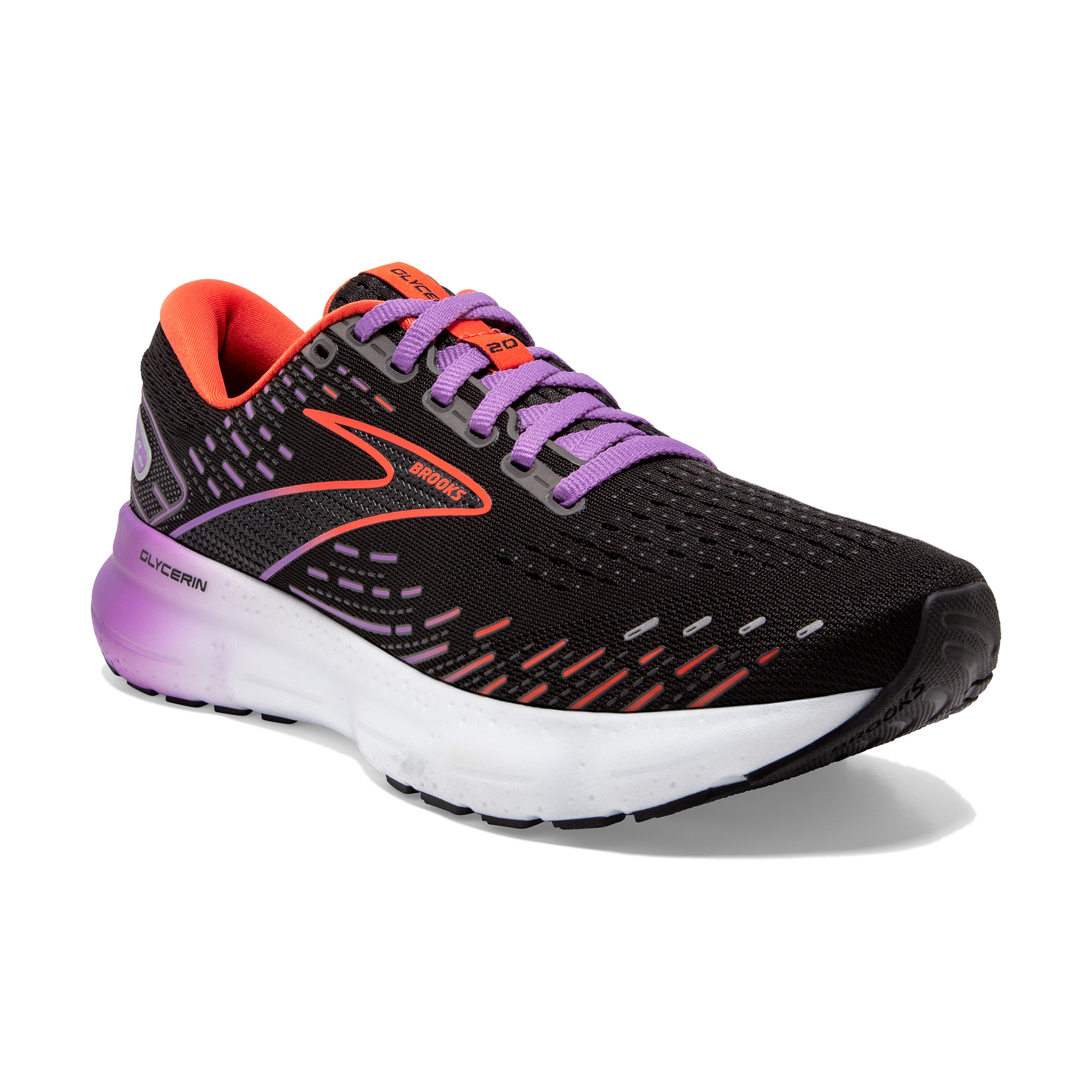 Brooks Women's Glycerin 20 - Black/Bellflower/Fiesta - Running Bath