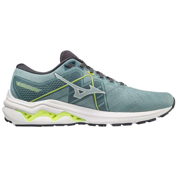 Mizuno Men's Wave Inspire 18 - Smoke Blue/White/Neon Flame - Image 2