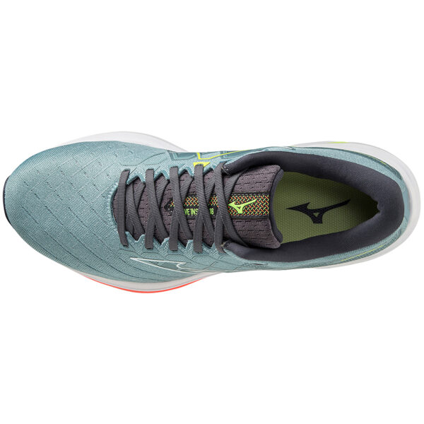 Mizuno Men's Wave Inspire 18 - Smoke Blue/White/Neon Flame - Image 5