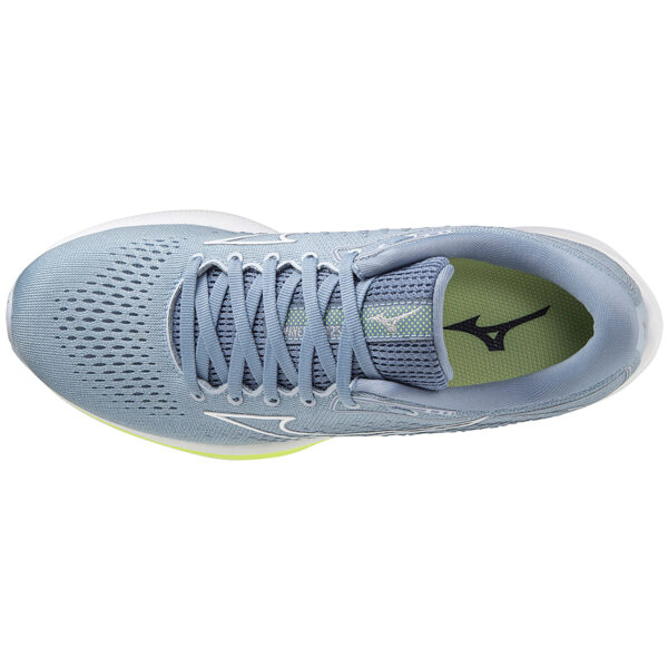 Mizuno Women's Wave Rider 25 - Heather/White/Neo Lime - Image 4