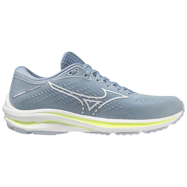 Mizuno Women's Wave Rider 25 - Heather/White/Neo Lime