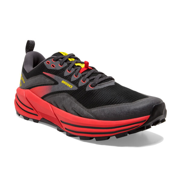 Brooks Men's Cascadia 16 - Black/Fiery Red/Blazing Yellow - Image 3