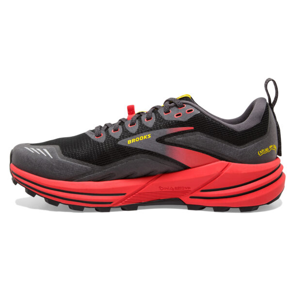 Brooks Men's Cascadia 16 - Black/Fiery Red/Blazing Yellow - Image 2