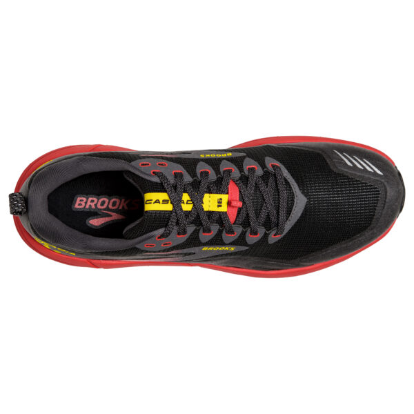 Brooks Men's Cascadia 16 - Black/Fiery Red/Blazing Yellow - Image 5