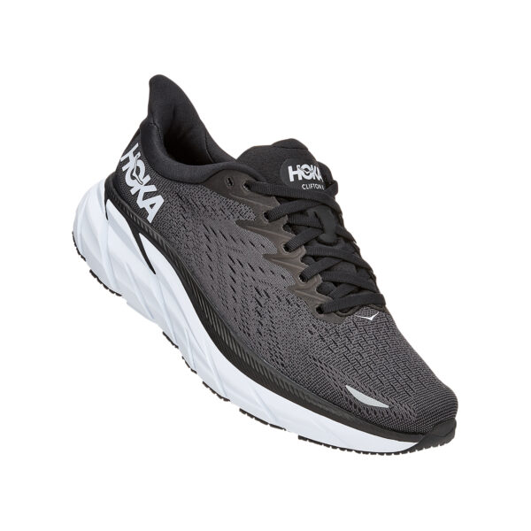 Hoka Women's Clifton 8 Wide - Black/White - Image 2