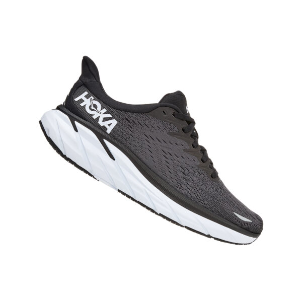 Hoka Women's Clifton 8 Wide - Black/White - Image 3