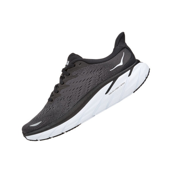 Hoka Women's Clifton 8 Wide - Black/White - Image 5