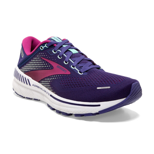 Brooks Women's Adrenaline GTS 22 - Navy/Yucca/Pink - Image 3