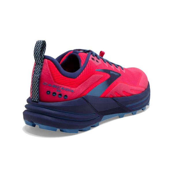 Brooks Women's Cascadia 16 - Pink/Flambe/Cobalt - Image 4