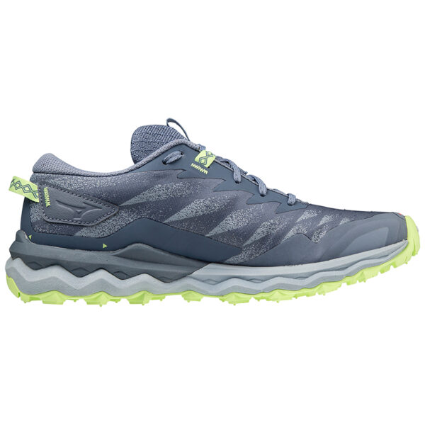 Mizuno Women's Wave Daichi 7 - Vintage Indigo/Subdued Blue/Neo Lime - Image 2
