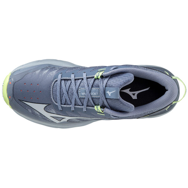 Mizuno Women's Wave Daichi 7 - Vintage Indigo/Subdued Blue/Neo Lime - Image 4