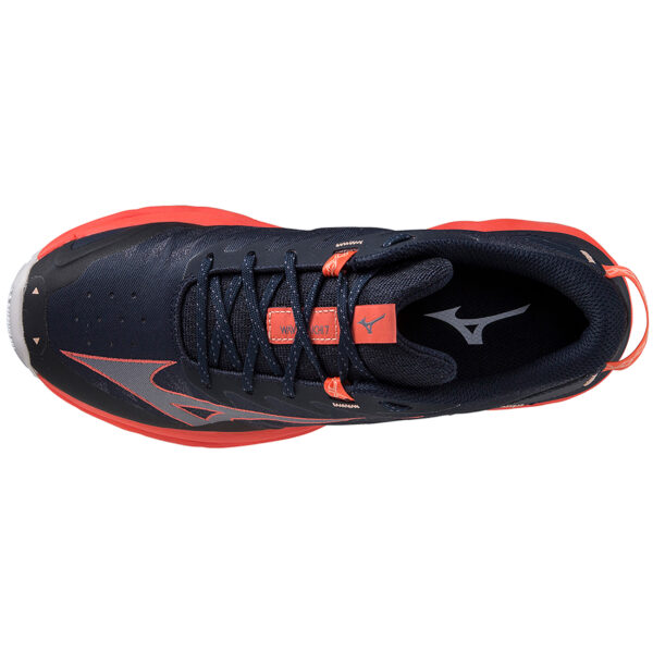 Mizuno Women's Wave Daichi 7 - Night Sky/Quicksilver/Hot Coral - Image 2