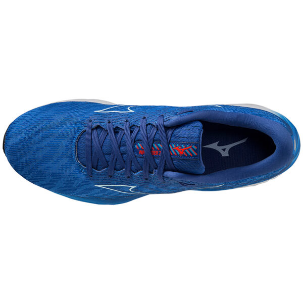 Mizuno Men's Wave Rider 26 - Super Sonic/Ice Water/Cherry Tomato - Image 3