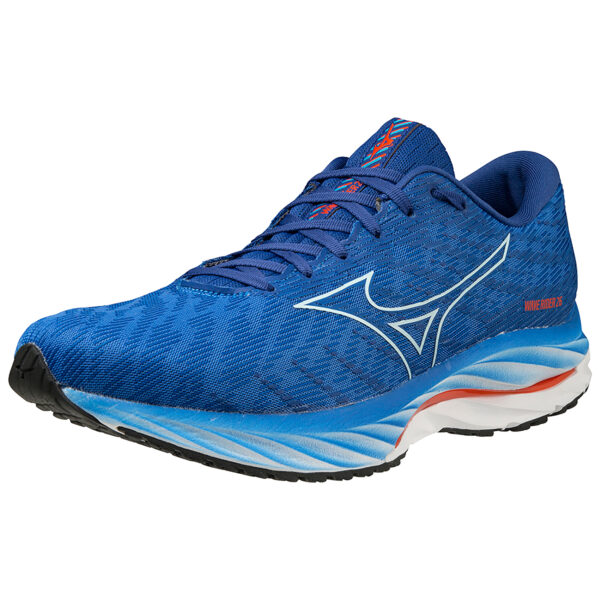 Mizuno Men's Wave Rider 26 - Super Sonic/Ice Water/Cherry Tomato - Image 5