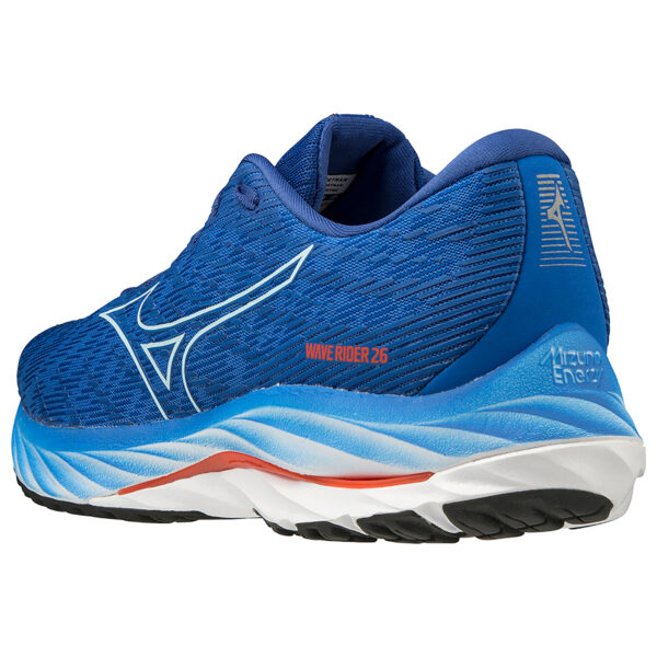 Mizuno Men's Wave Rider 26 - Super Sonic/Ice Water/Cherry Tomato - Image 6