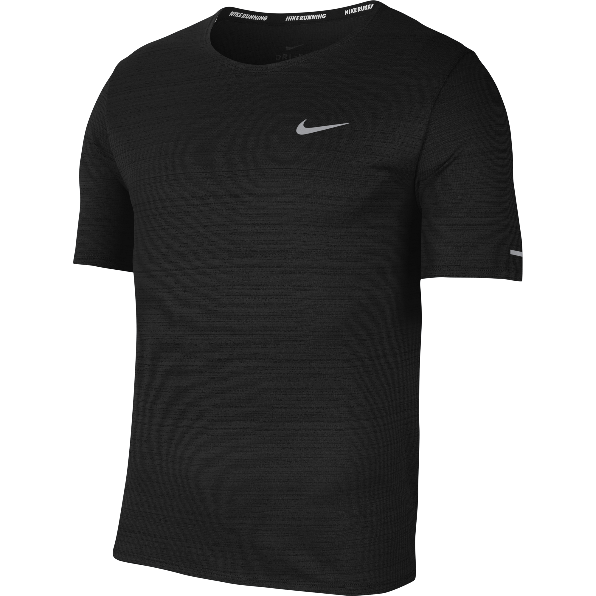 Nike Men's Miler Top - Black/Reflective Silver - Running Bath