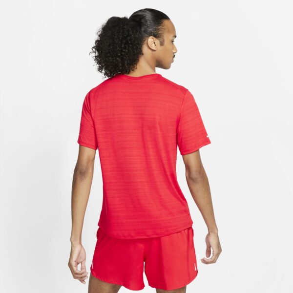 Nike Men's Miler Top - University Red/Reflective Silv - Image 2
