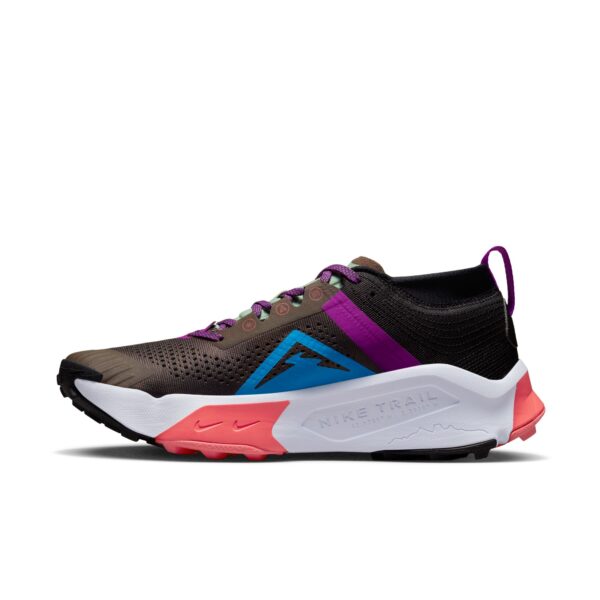 Nike Men's ZoomX Zegama - Ironstone/Laser Blue/Black/Vivid Purple - Image 2
