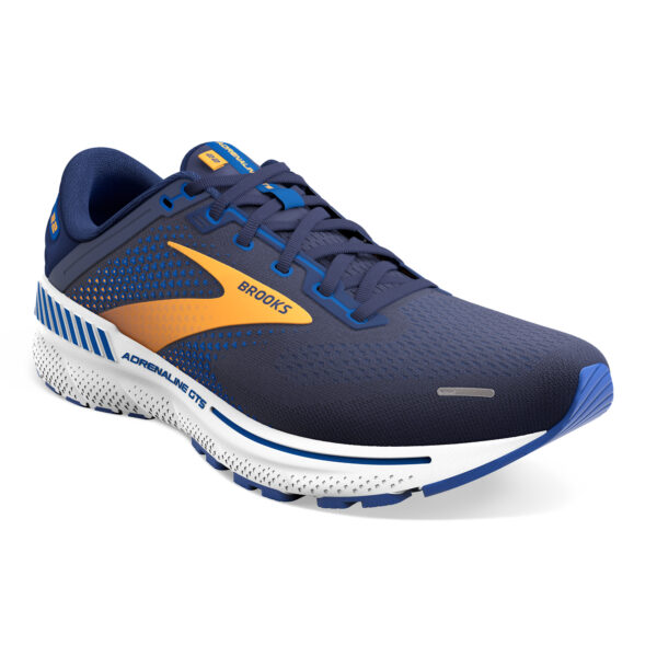 Brooks Men's Adrenaline GTS 22 Wide - Peacoat/Orange/White - Image 3
