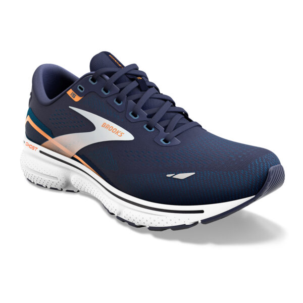 Brooks Men's Ghost 15 - Peacoat/Blue/Orange Pop - Image 3