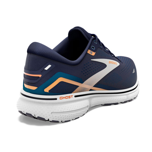 Brooks Men's Ghost 15 - Peacoat/Blue/Orange Pop - Image 4